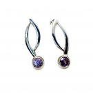 resplendent Amethyst Solid Sterling Silver Purple Earring Natural Designer US