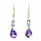 appealing Amethyst 925 Solid Sterling Silver Purple Earring genuine simply US
