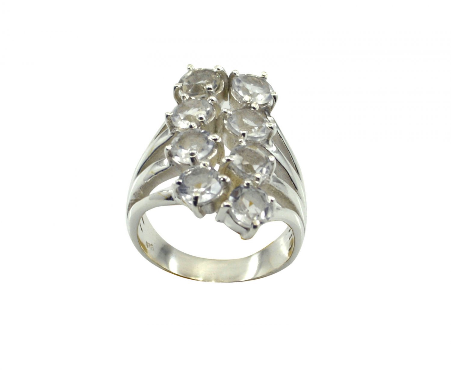comely White CZ 925 Solid Sterling Silver White Ring genuine usually US