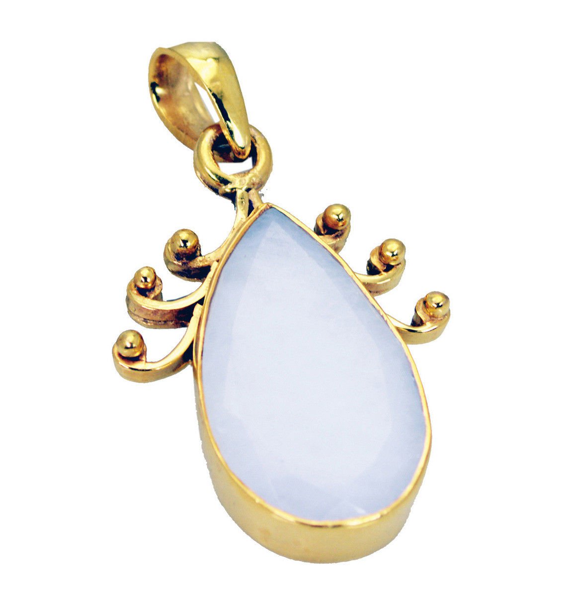 splendid Agate Gold Plated White Pendant Glass simply US