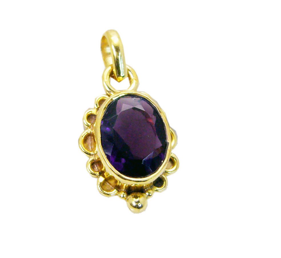 delicate Amethyst CZ Gold Plated Purple Pendant Glass suppiler US