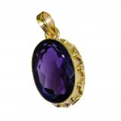 splendiferous Amethyst Gold Plated Purple Pendant Glass gemstones US