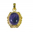 handsome Amethyst Gold Plated Purple Pendant Glass handmade US
