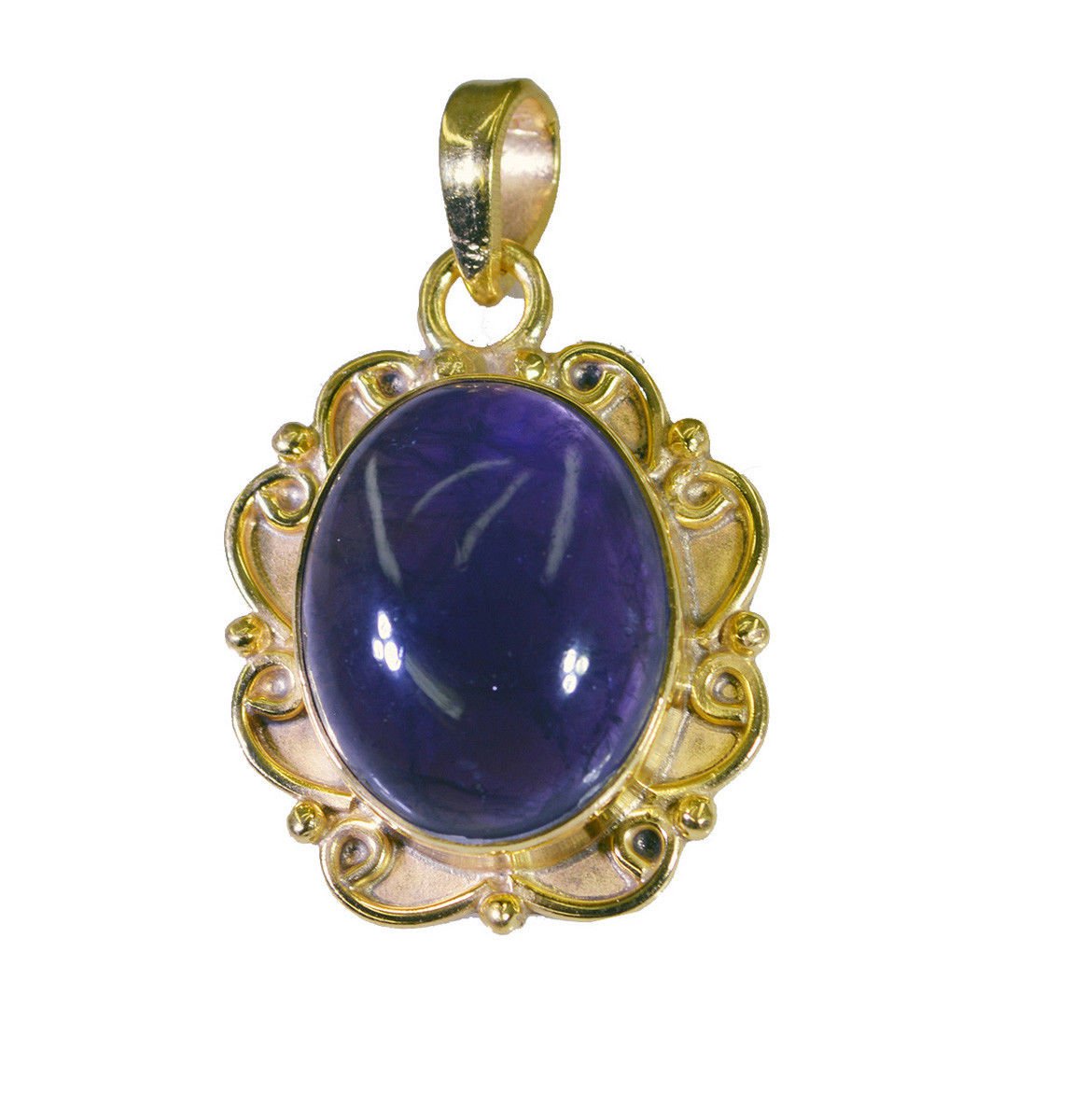 splendid Amethyst Gold Plated Purple Pendant Fashion handcrafted US