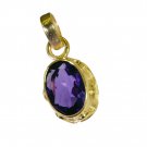 bewitching Amethyst Gold Plated Purple Pendant Glass jewelry US