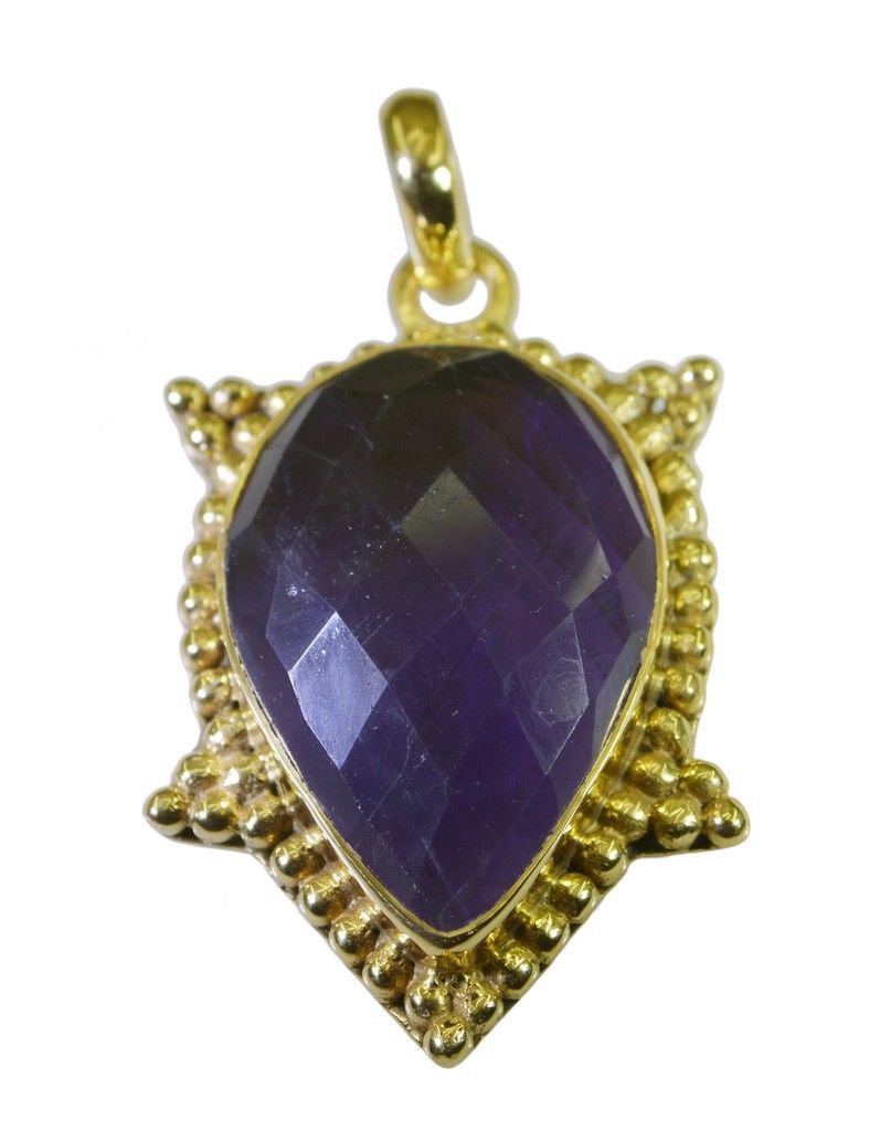 captivating Amethyst Gold Plated Purple Pendant Fashion jewellery US