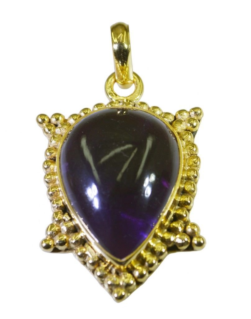 charming Amethyst Gold Plated Purple Pendant Glass jewelry US