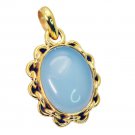 fascinating Blue Chalcedony Gold Plated Blue Pendant Glass india US
