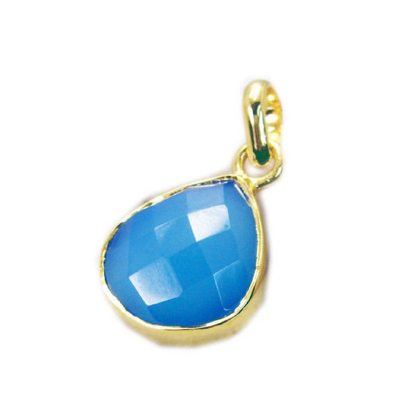 ideal Blue Chalcedony Gold Plated Blue Pendant Fashion jewelry US