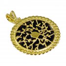 exquisite Black Onyx Gold Plated Black Pendant Glass usual US