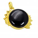 fascinating Black onyx Gold Plated Black Pendant Fashion gemstone US