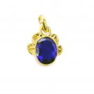 splendiferous Blue Shappire CZ Gold Plated Blue Pendant Fashion supply US