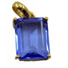 exquisite Blue Shappire CZ Gold Plated Blue Pendant Glass indian US