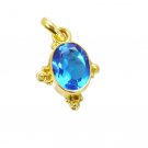 bewitching Blue Topaz CZ Gold Plated Blue Pendant Fashion regular US