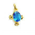 classy Blue Topaz CZ Gold Plated Blue Pendant Glass normaly US