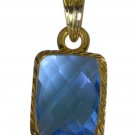 charming Blue Topaz CZ Gold Plated Blue Pendant Fashion jewelry US