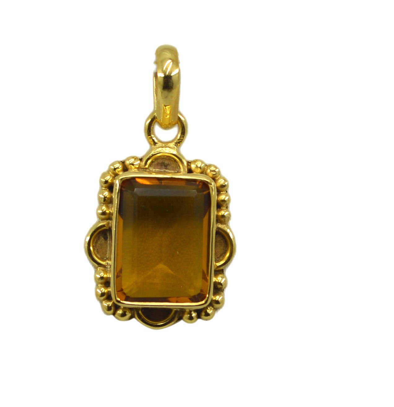 fair Citrine CZ Gold Plated Yellow Pendant Fashion supply US