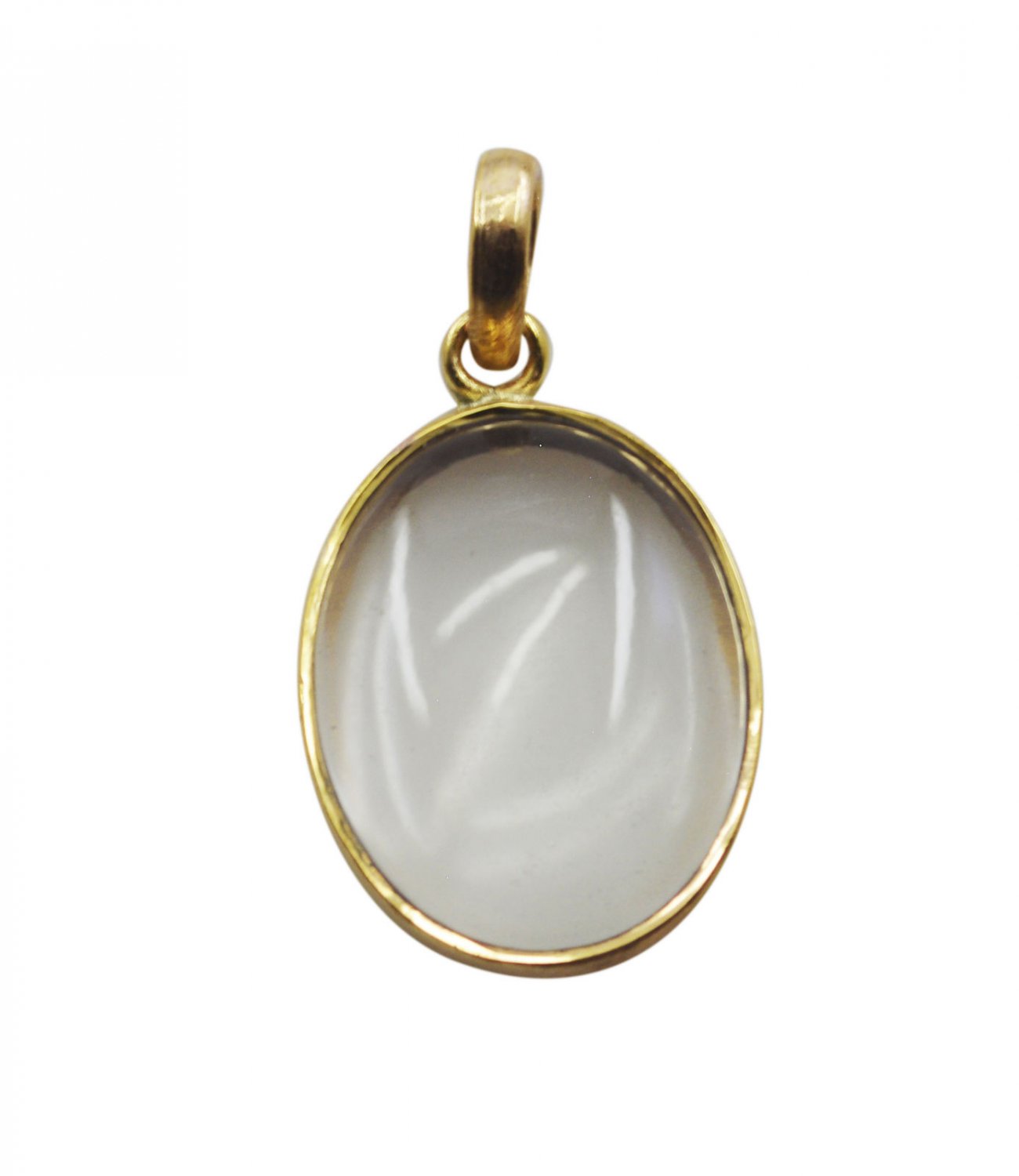 pulchritudinous Crystal Quartz Gold Plated White Pendant Glass usual US