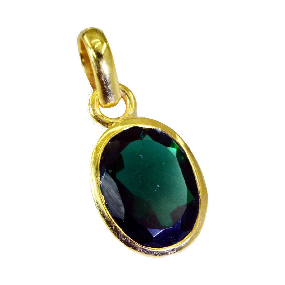 delicate Green Emerald CZ Gold Plated Green Pendant Fashion Designer US