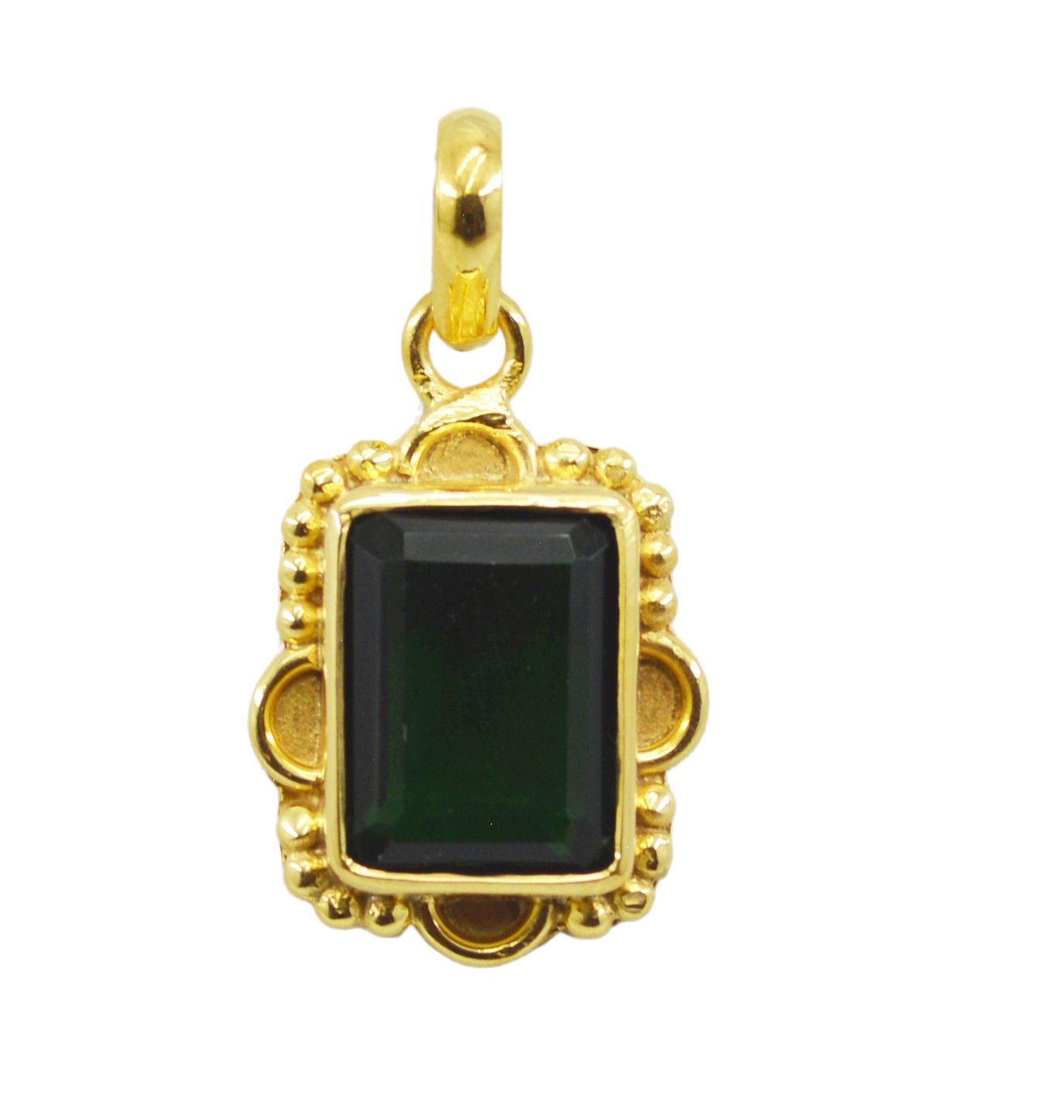 fascinating Emerald CZ Gold Plated Green Pendant Fashion supply US