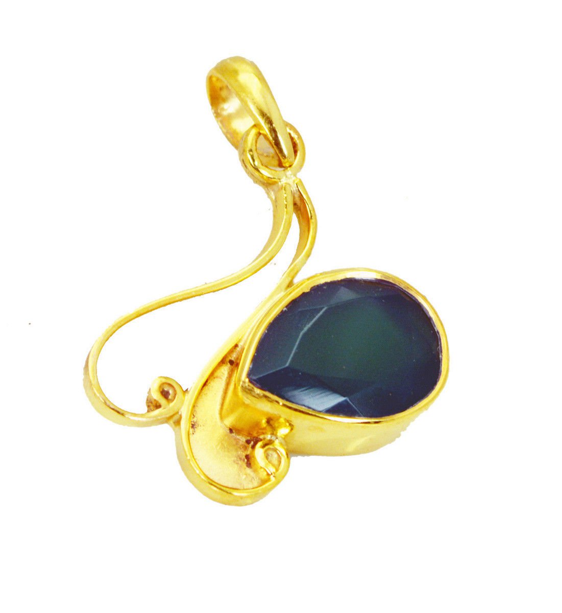 fair Green Onyx Gold Plated Green Pendant Fashion freely US