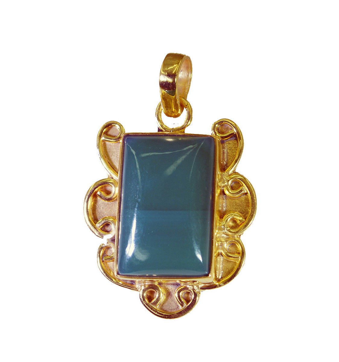 comely Green Onyx Gold Plated Green Pendant Glass supply US
