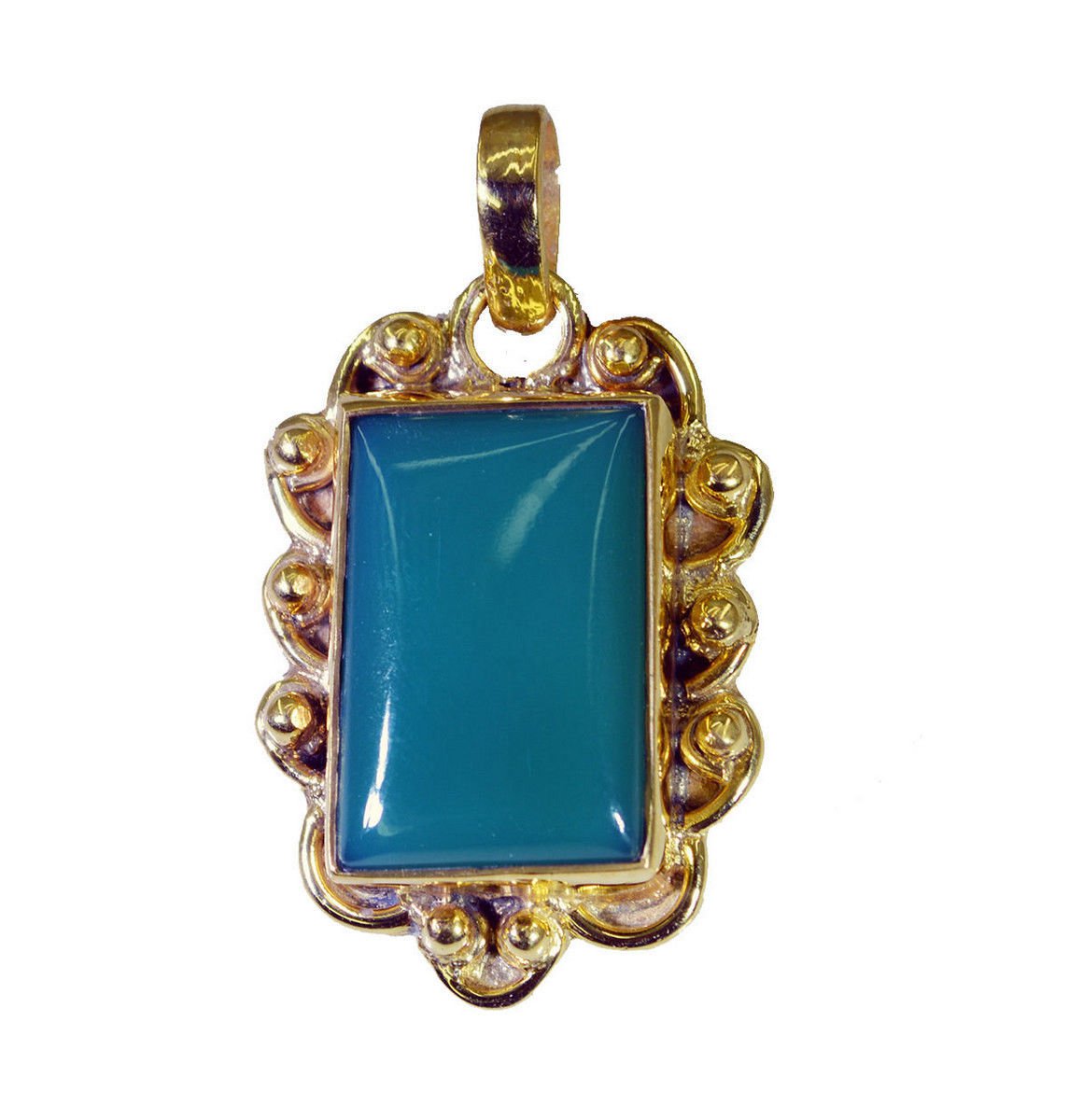 fascinating Green Onyx Gold Plated Green Pendant Fashion handcrafted US