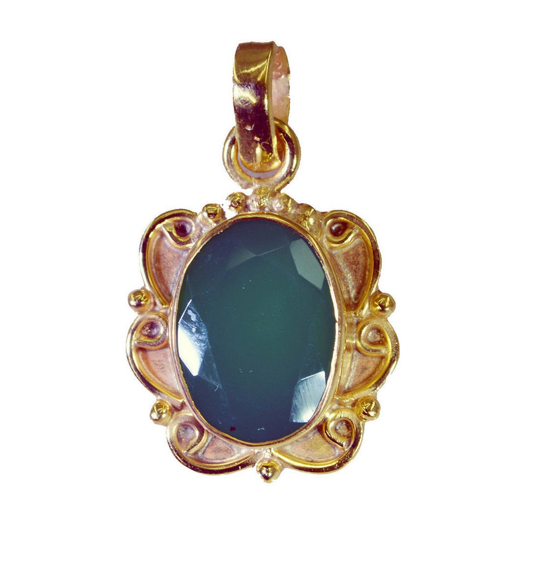 attractive Green Onyx Gold Plated Green Pendant Fashion common US