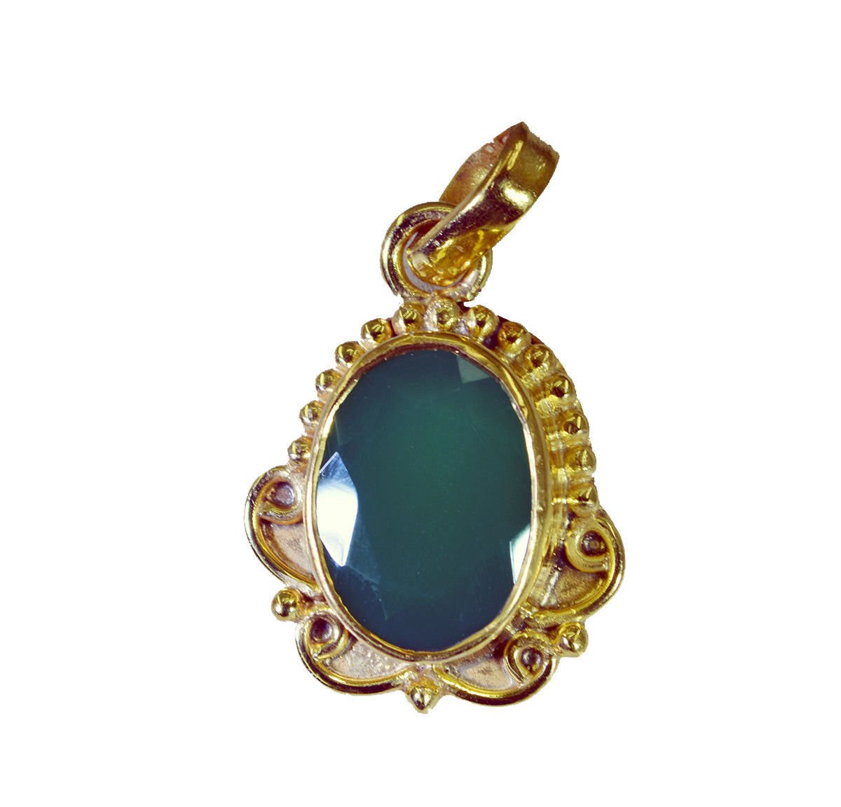 resplendent Green Onyx Gold Plated Green Pendant Glass generally US