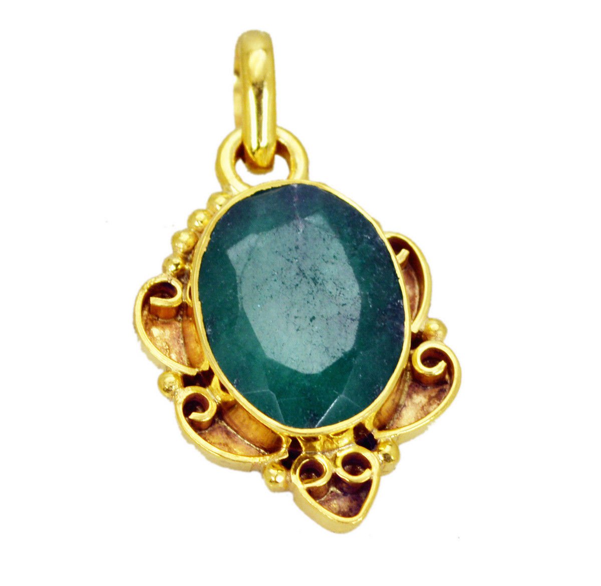 bonnie Indian Emerald Gold Plated Green Pendant Fashion supplies US