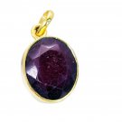 comely Indian Ruby Gold Plated Red Pendant Glass handcrafted US