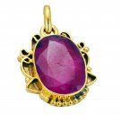 pulchritudinous Indian Ruby Gold Plated Red Pendant Fashion jewelry US