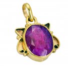 appealing Indian Ruby Gold Plated Red Pendant Fashion gemstones US