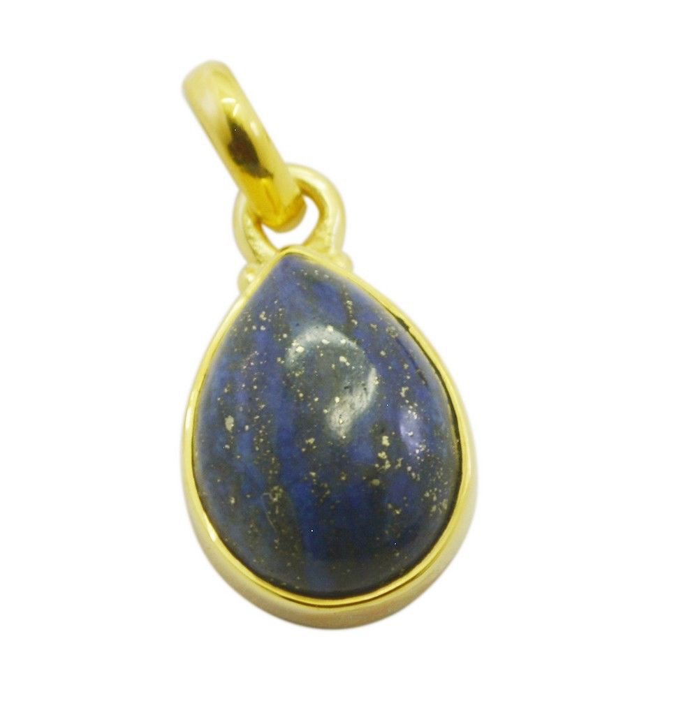 splendiferous Lapis Lazuli Gold Plated Blue Pendant Glass gemstone US
