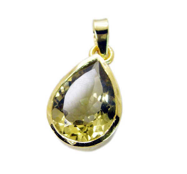 splendid Lemon Quartz Gold Plated Yellow Pendant Fashion Designer US