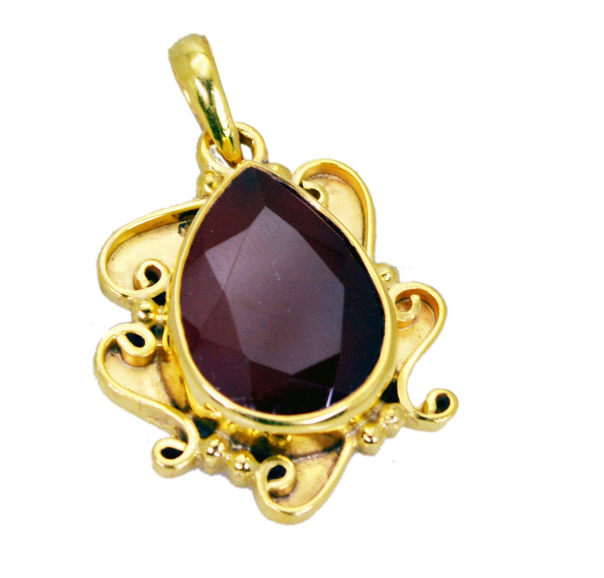 bonnie Red Onyx Gold Plated Red Pendant Fashion jewellery US