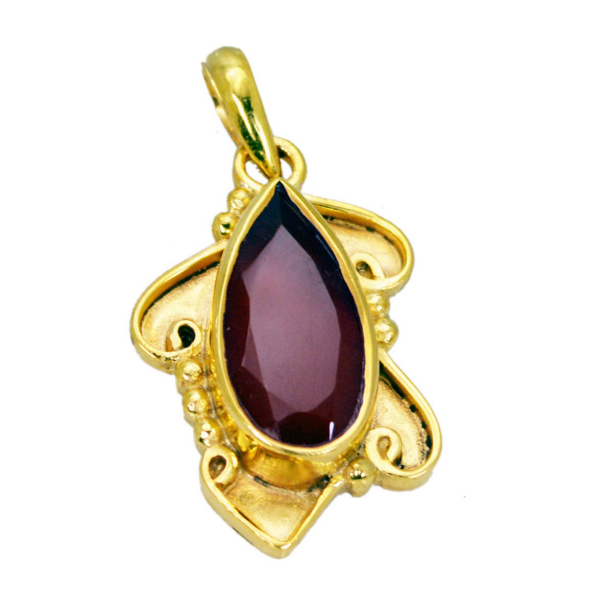 attractive Red Onyx Gold Plated Red Pendant Glass jewelry US