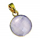 gorgeous Rose quartz Gold Plated Pink Pendant Glass general US