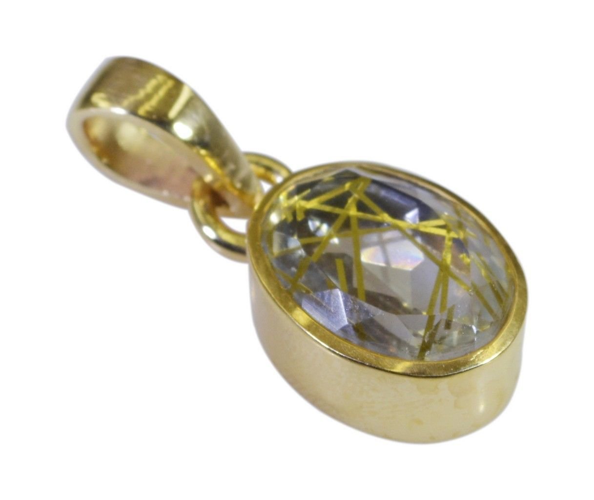 attractive Rutile Quartz CZ Gold Plated Multi Pendant Glass jewellery US