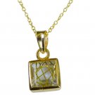 comely Rutile Quartz CZ Gold Plated Multi Pendant Glass common US