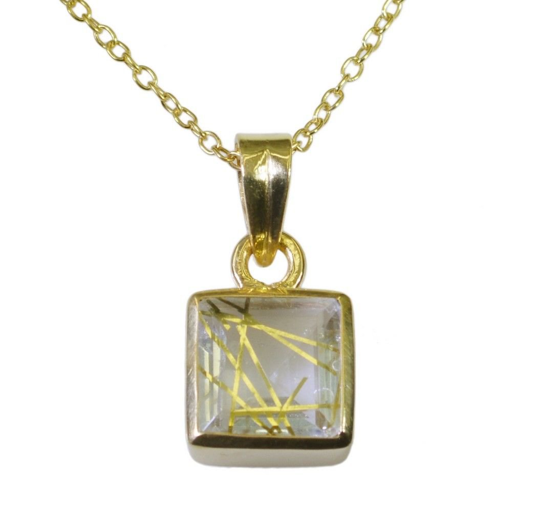 pulchritudinous Rutile Quartz CZ Gold Plated Multi Pendant Fashion normaly US