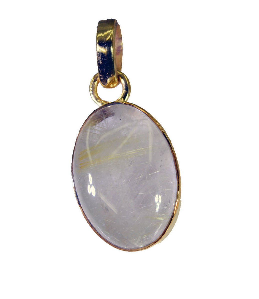fine Rutile Quartz Gold Plated Multi Pendant Fashion handmade US