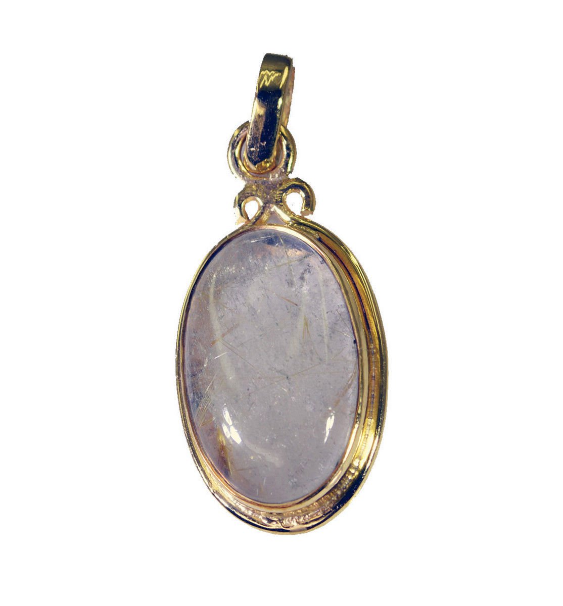 grand Rutile Quartz Gold Plated Multi Pendant Glass handcrafted US