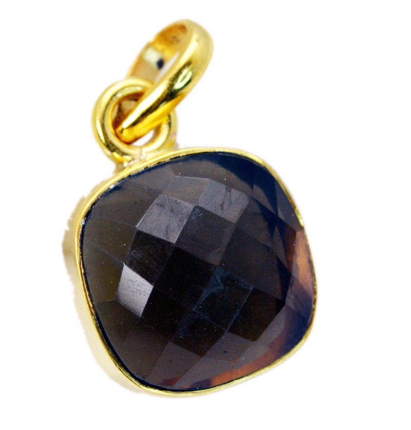 fascinating Smoky Quartz Gold Plated Brown Pendant Fashion india US