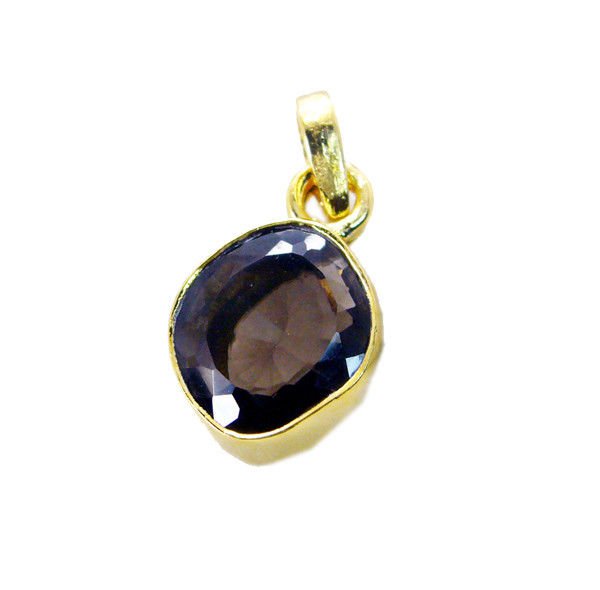 gorgeous Smoky Quartz Gold Plated Brown Pendant Glass supplies US