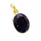 fine-looking Smoky Quartz Gold Plated Brown Pendant Glass handmade US
