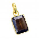 splendid Smoky Quartz Gold Plated Brown Pendant Glass jaipur US