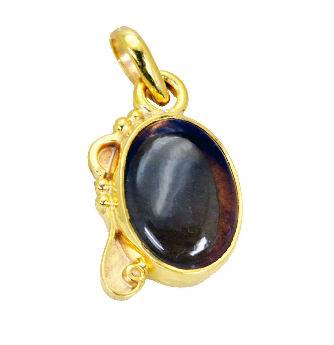 adorable Smoky Quartz Gold Plated Brown Pendant Fashion jewellery US