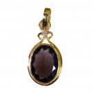 elegant Smoky Quartz Gold Plated Brown Pendant Fashion simply US