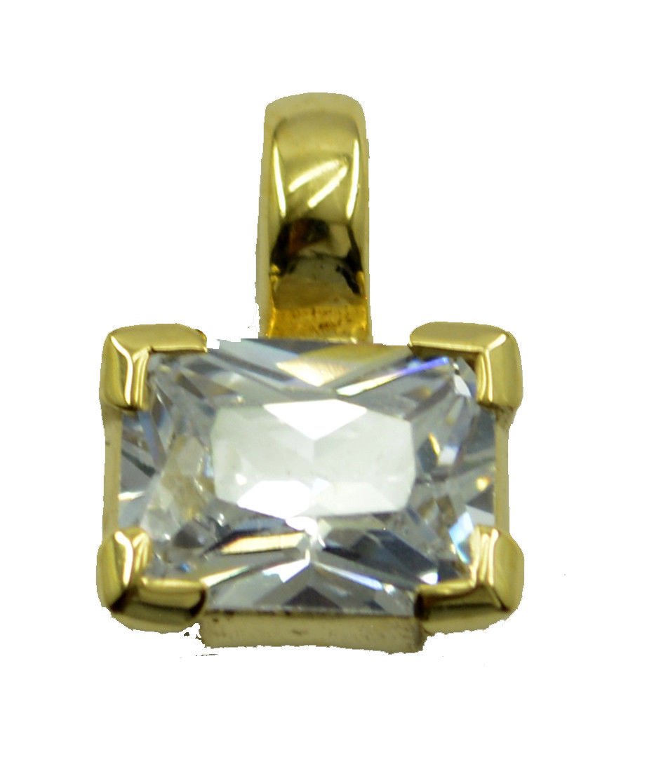 delicate White CZ Gold Plated White Pendant Glass jaipur US
